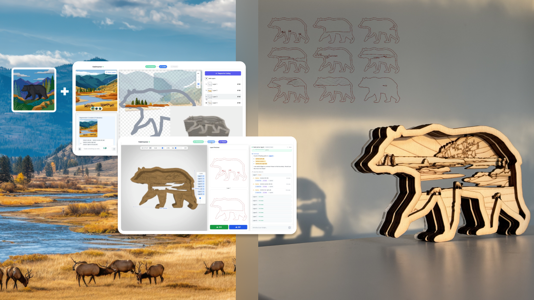 FabDreamer: Exploring the Image-to-Physical Workflow Through AI-Assisted Layered Fabrication teaser